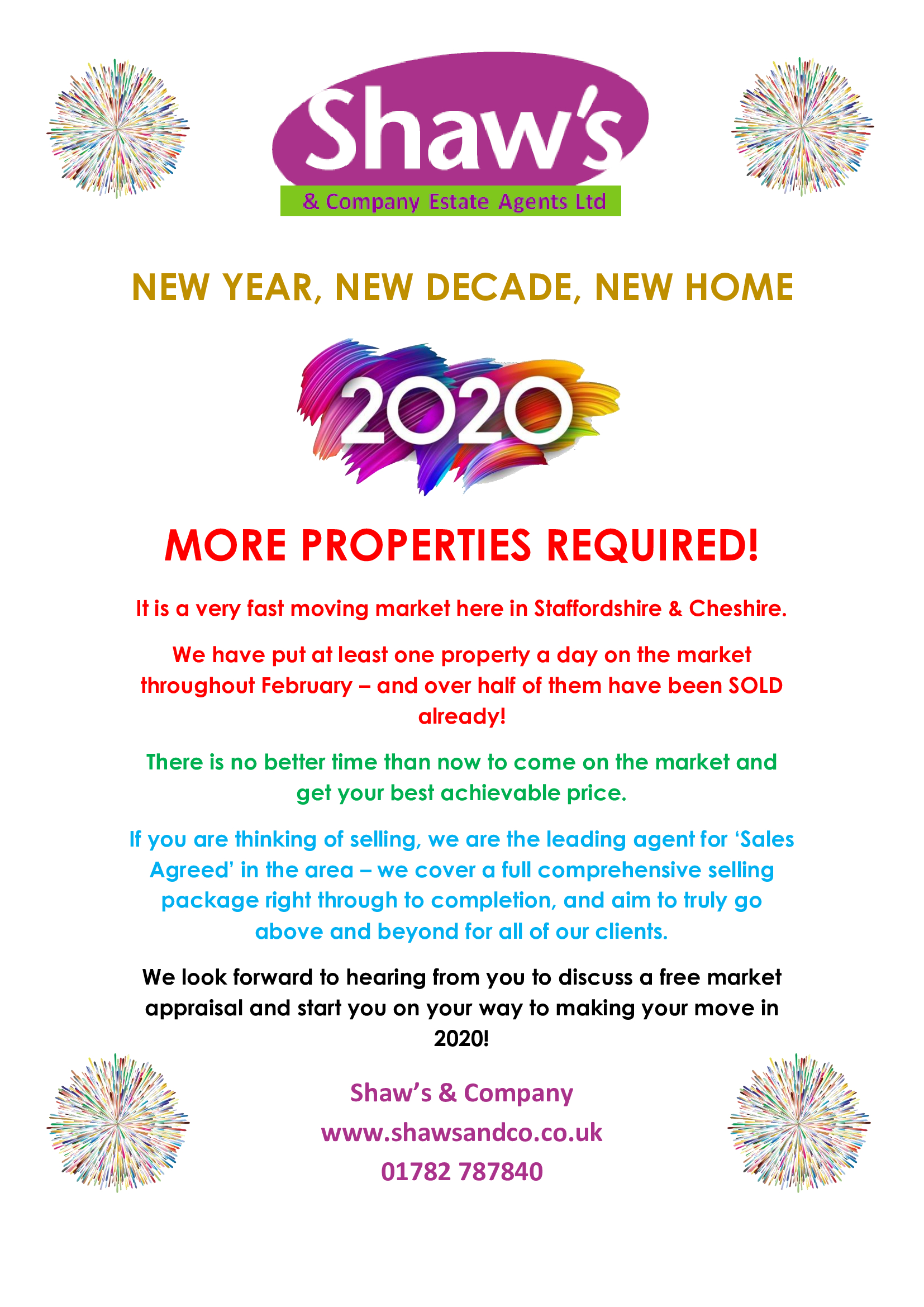 MORE PROPERTIES REQUIRED TO SELL!